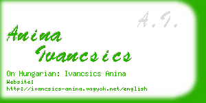 anina ivancsics business card